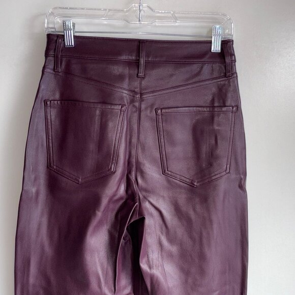 EXPRESS Modern Straight Super High Rise Faux Leather Pants Size 4 - Picture 6 of 14